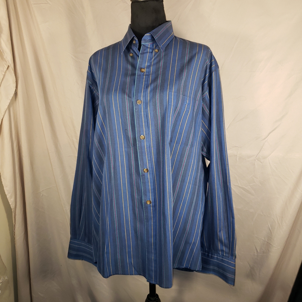 Men's Southern Classics Elegant Blue Striped Men's Shirt - L